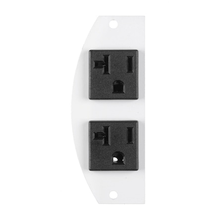 Hubbell Wiring Device-Kellems Recessed 8" Series, Sub Plate, Perimeter, (2) 20A Pre-Wired Receptacles, 1 Circuit, 18" Leads S1R8PSPZ